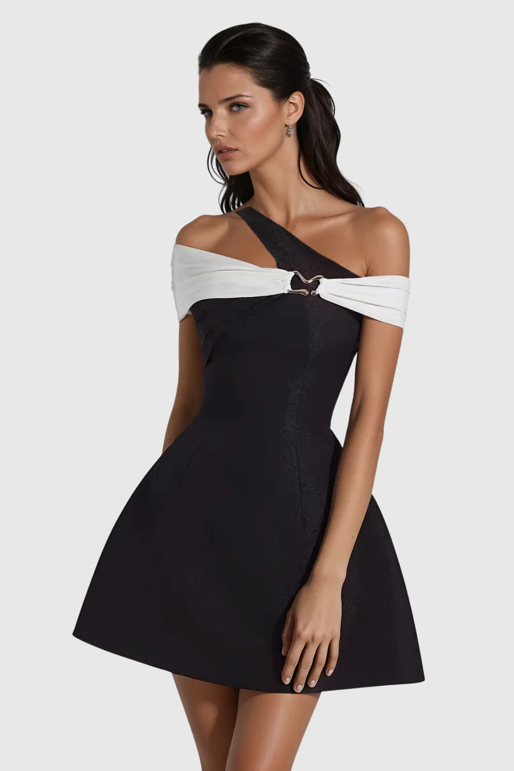 Arden Black One-Shoulder