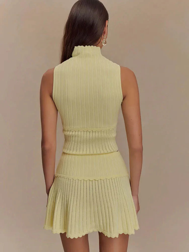 Valisse Knit Pleated Set