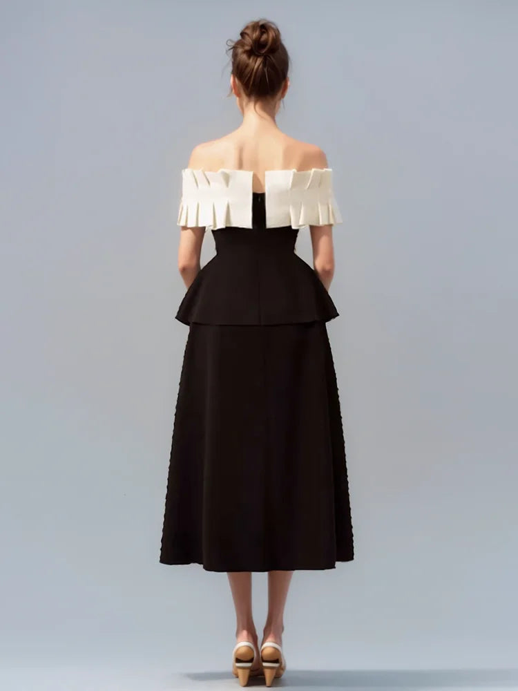 Lorena Contrast Patchwork Midi