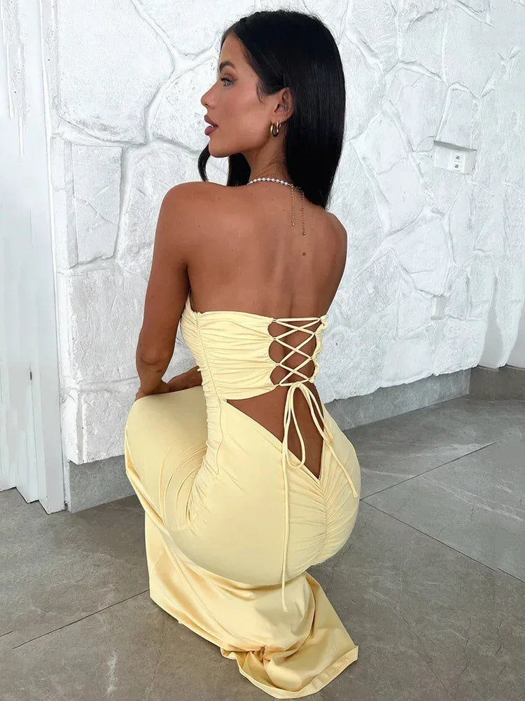 Aria Lace-Up Dress