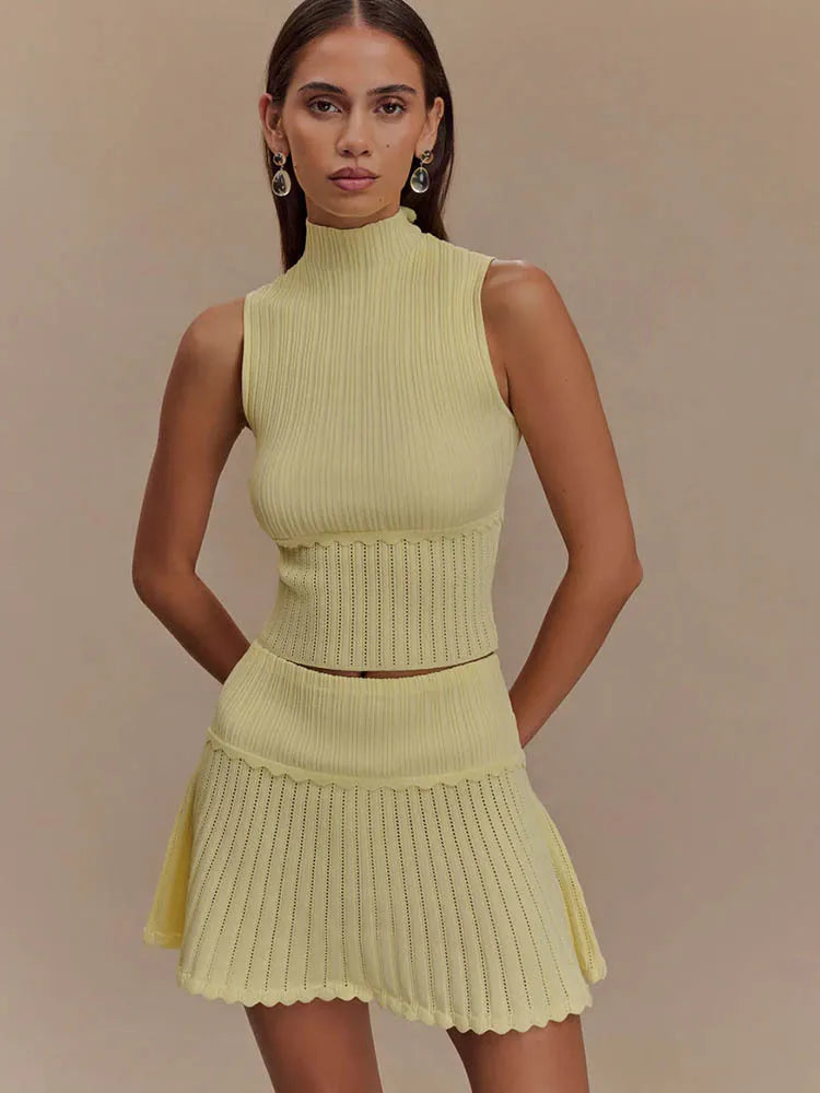 Valisse Knit Pleated Set