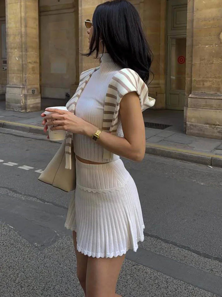 Valisse Knit Pleated Set