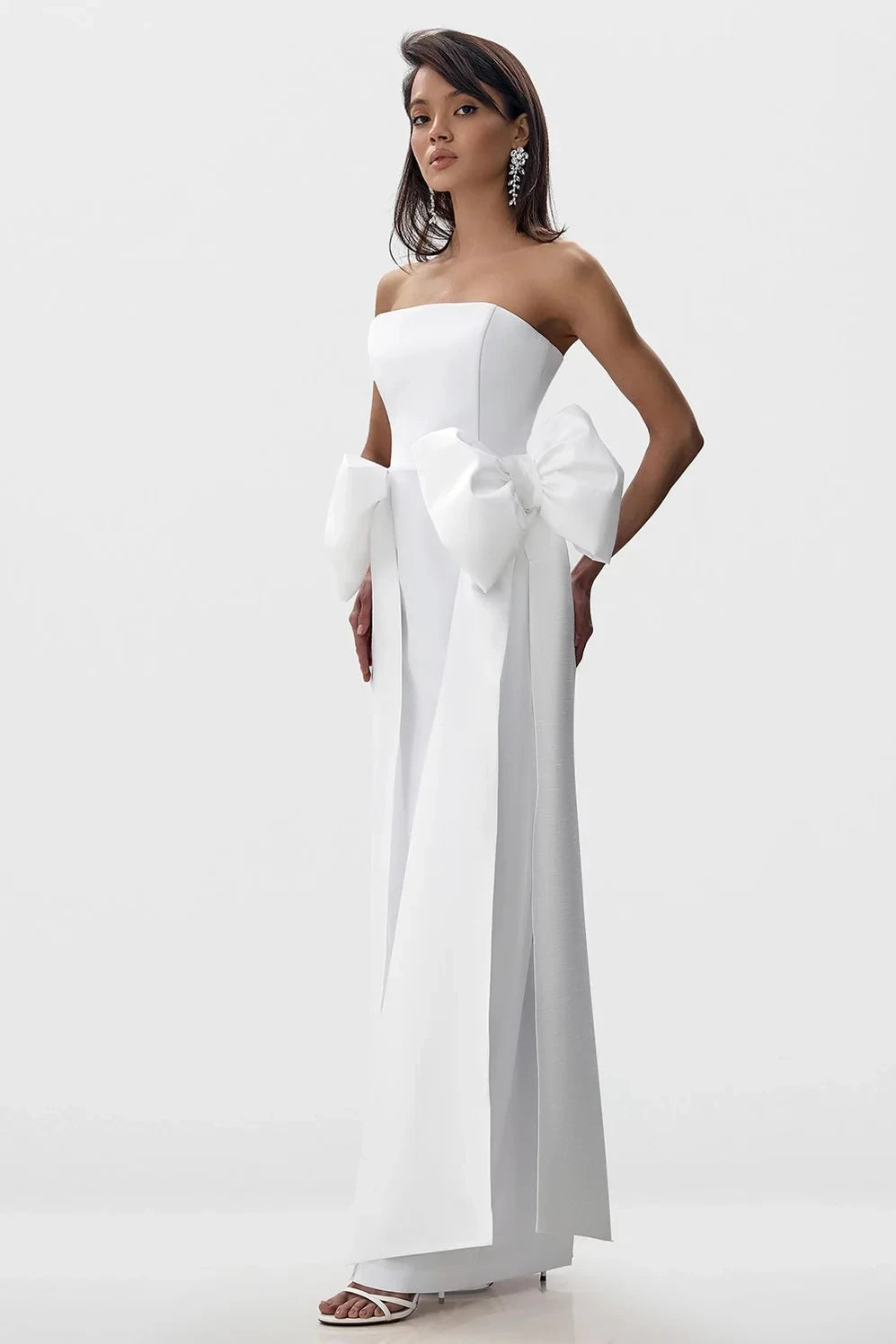 Serenya Bow-Back White Gown