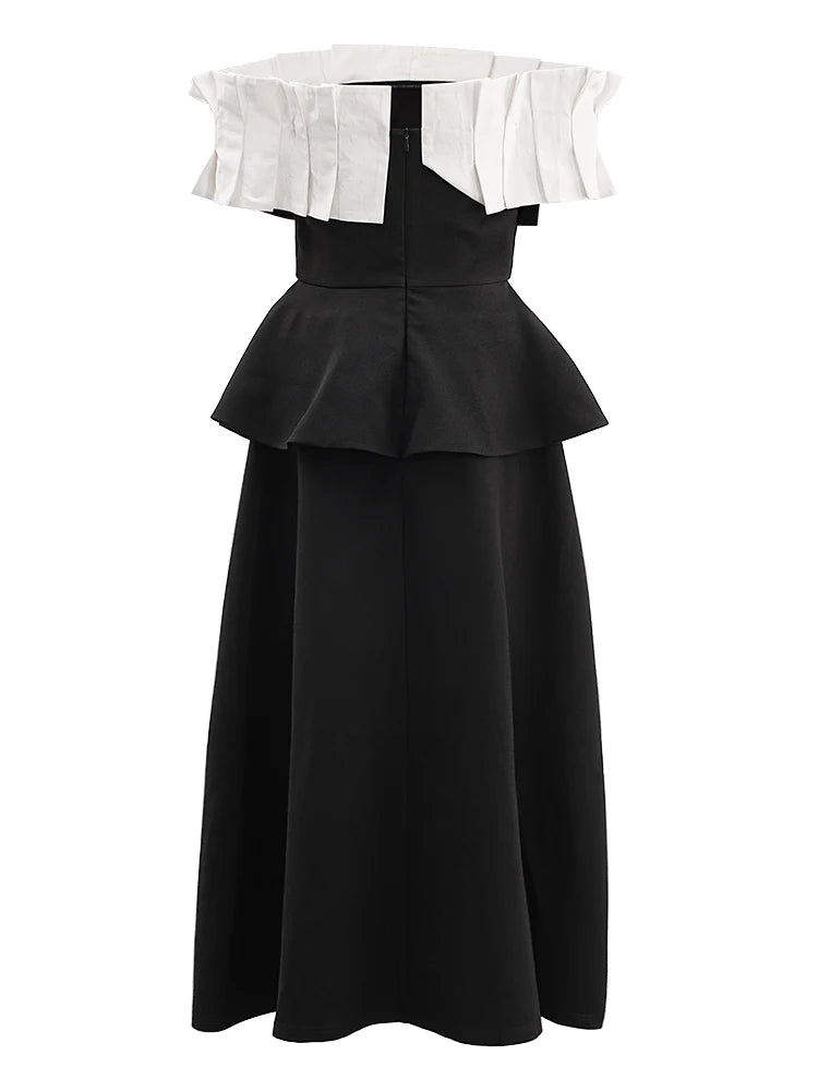 Lorena Contrast Patchwork Midi