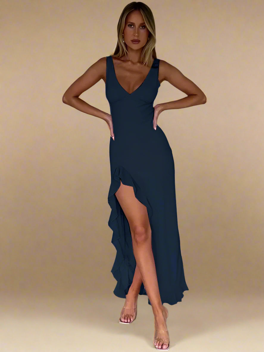 Rosé Ruffle Elegance Dress