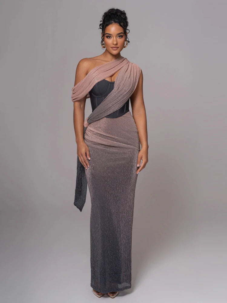 Serenique Glitter Corset Gown