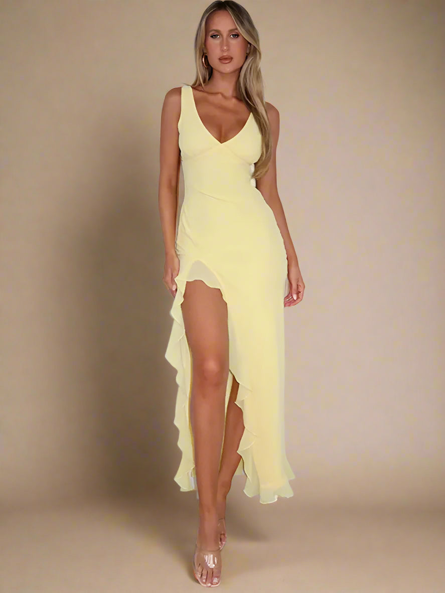 Rosé Ruffle Elegance Dress