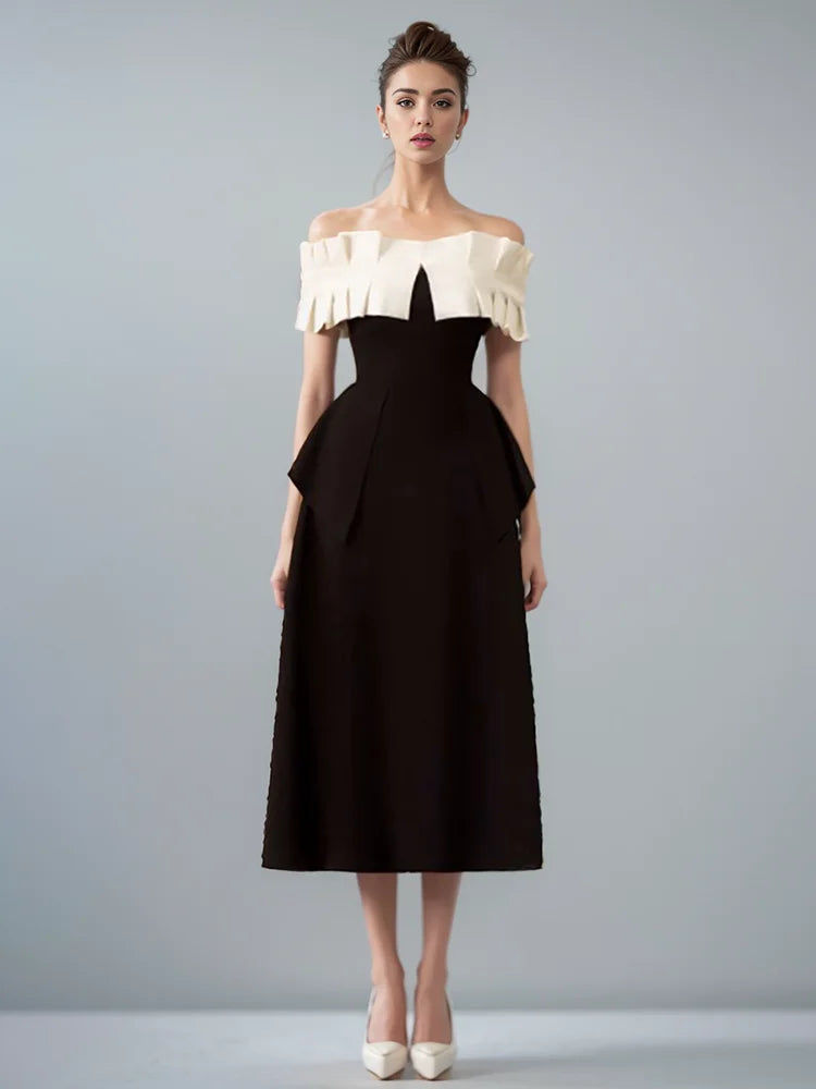 Lorena Contrast Patchwork Midi