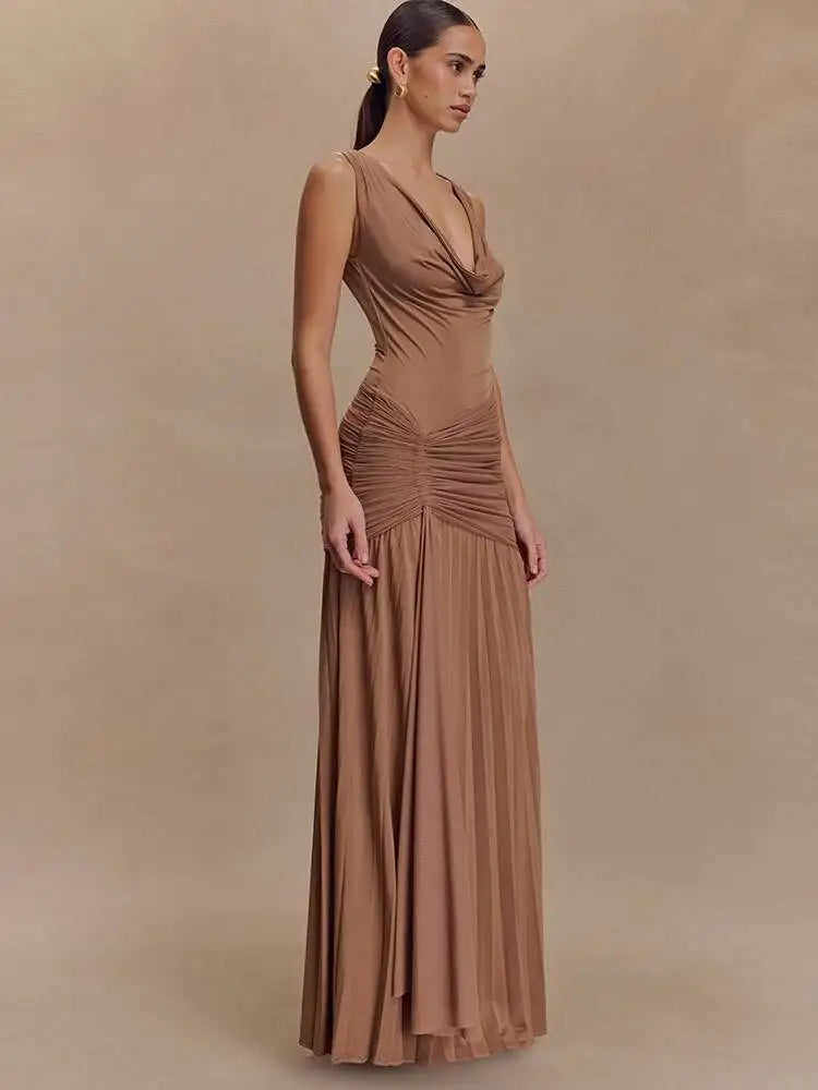 Orvanna Ruched Ribbon Maxi