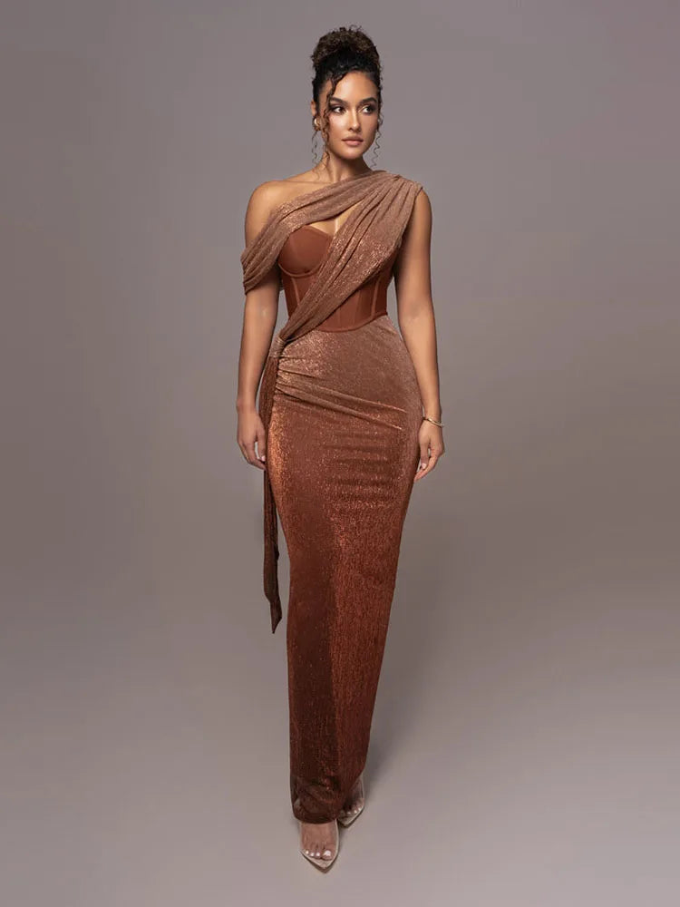 Serenique Glitter Corset Gown