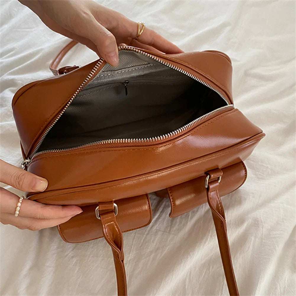 Retro PU Shoulder Satchel Bag- Casey