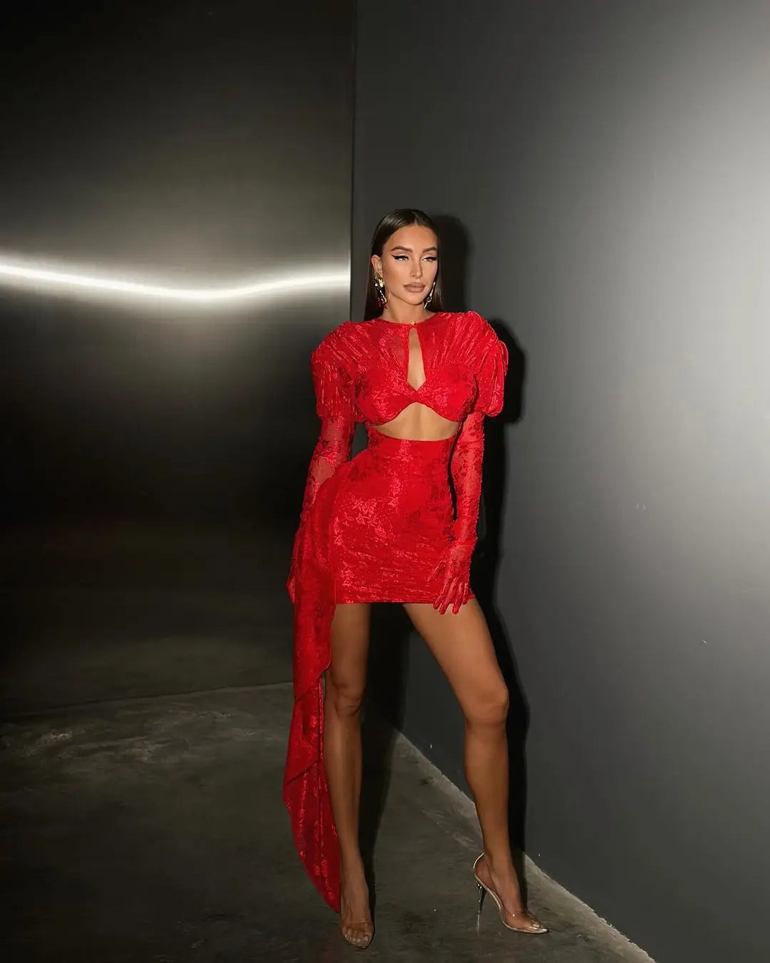 Crimson Lace Dress