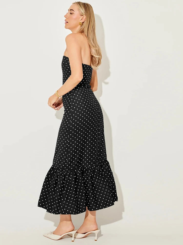 Veloria Dot Strapless Maxi