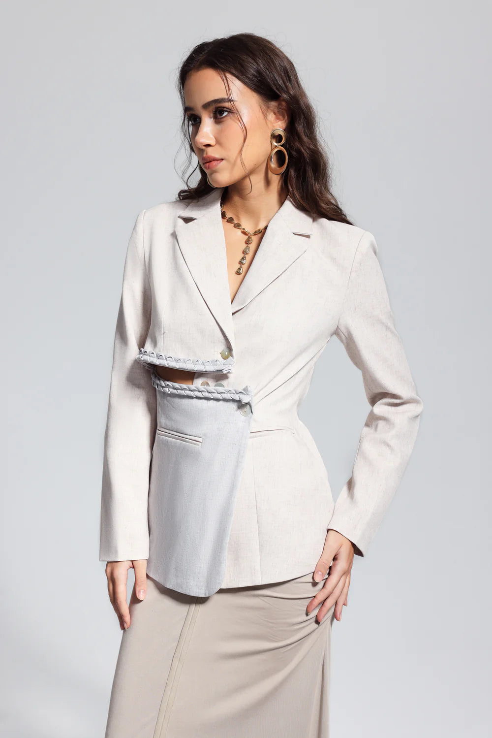 Eloria Spliced Apricot Blazer