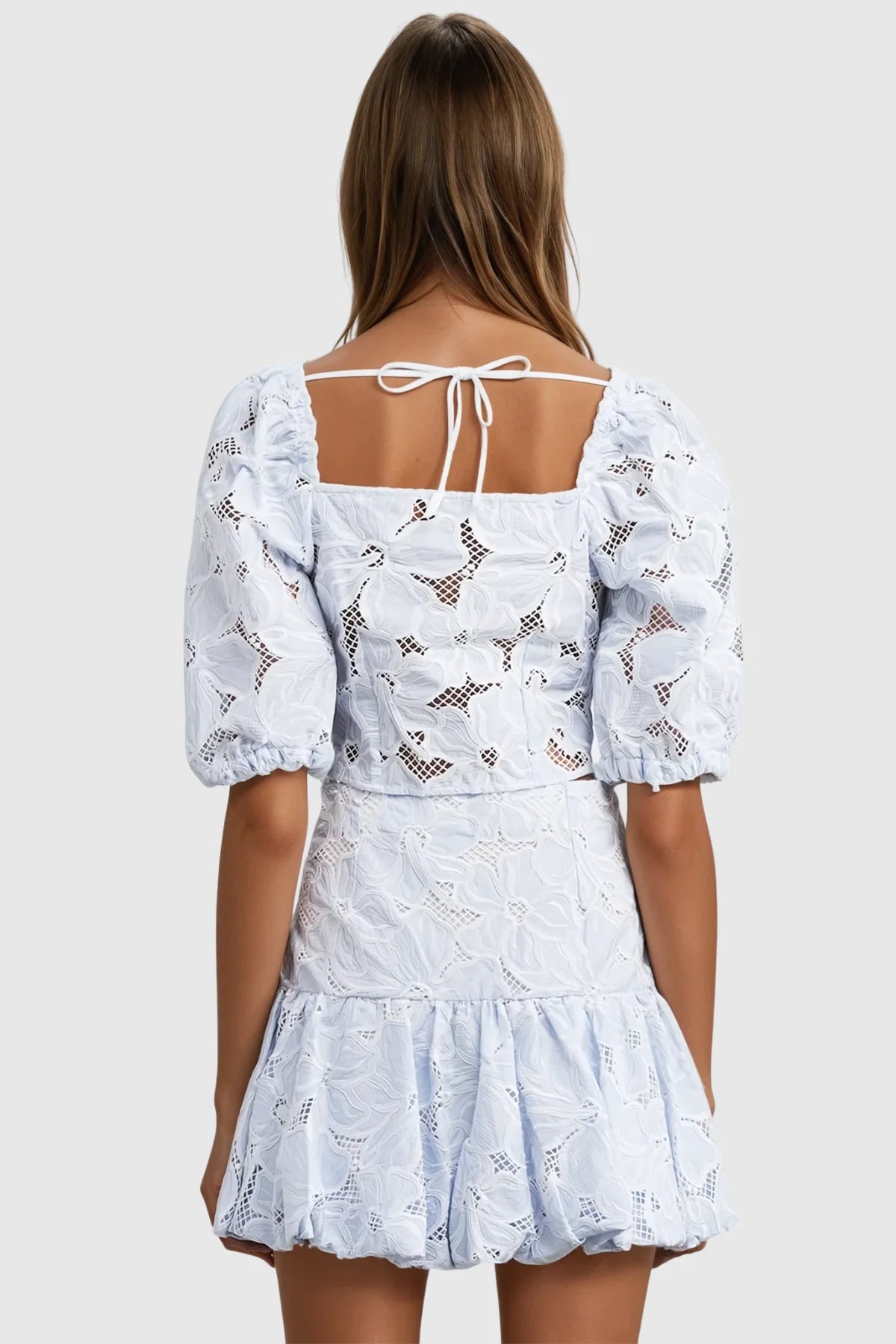 Blue Blossom Puff Sleeve Set