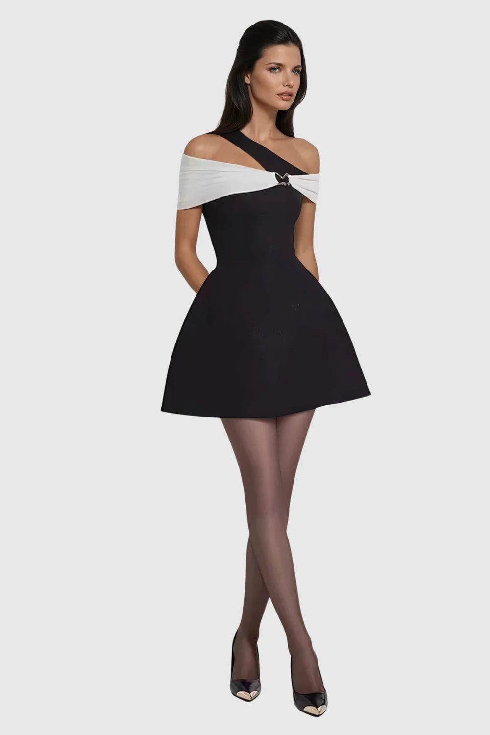 Arden Black One-Shoulder