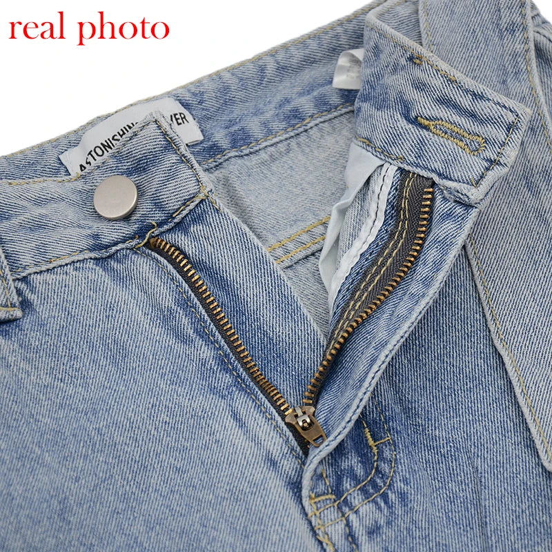 High-Waist Straight Leg Jeans- Neo