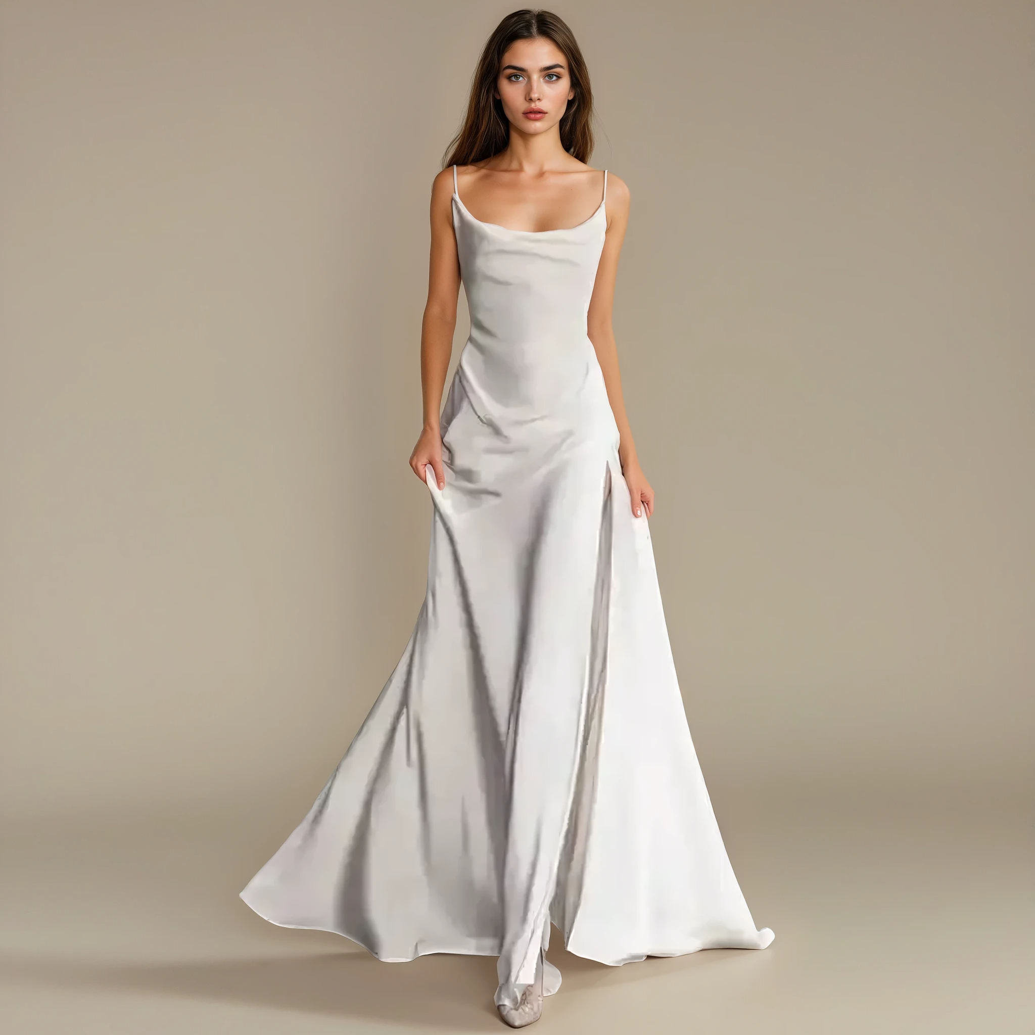 Larivelle Satin Split Gown