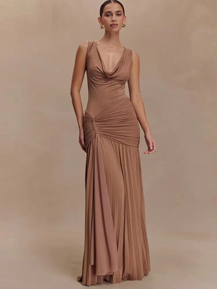 Orvanna Ruched Ribbon Maxi