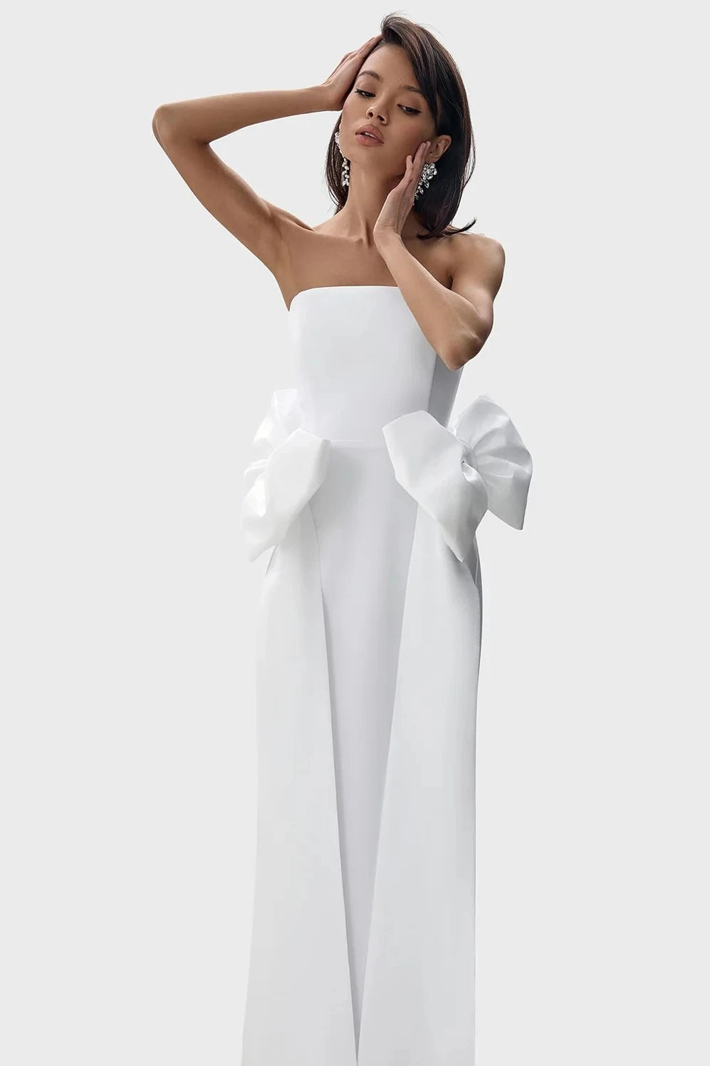 Serenya Bow-Back White Gown