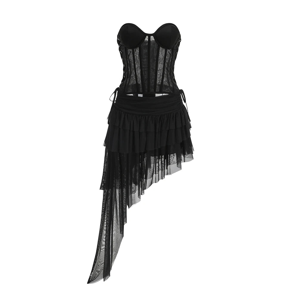 Veloura Noir Corset Set