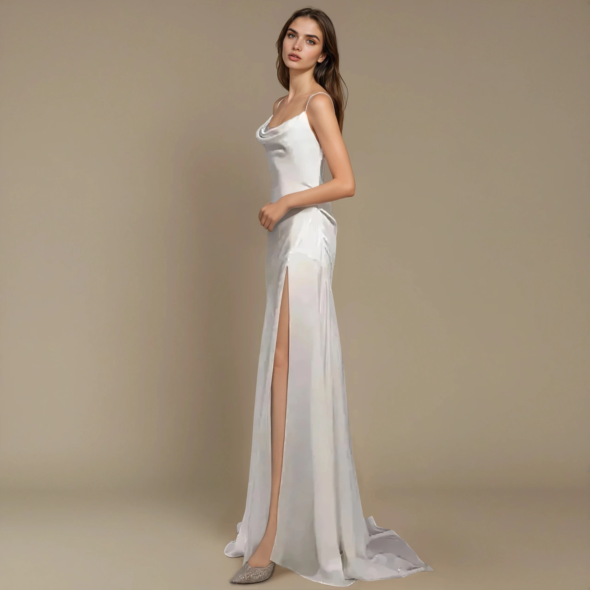 Larivelle Satin Split Gown