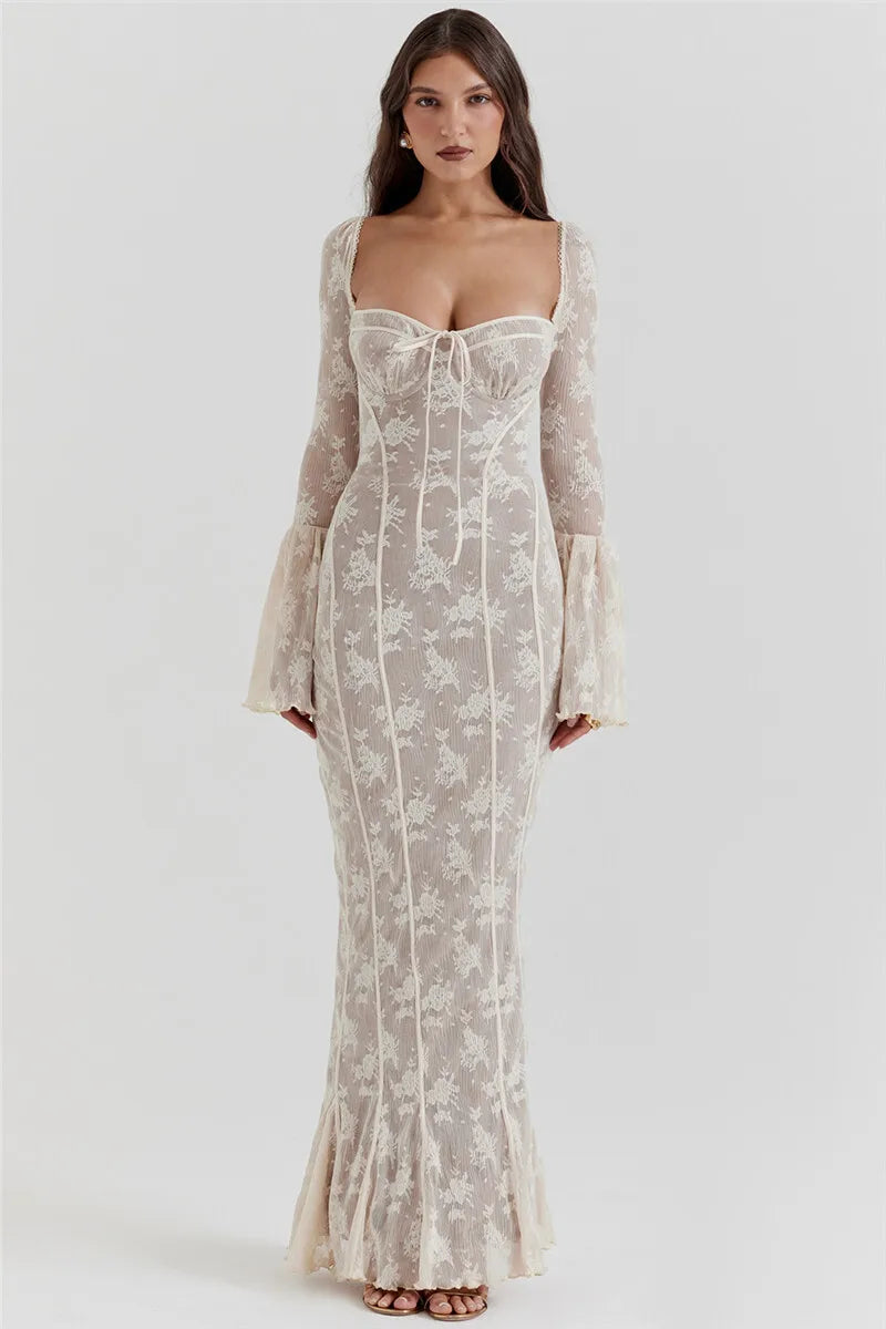 Elegant lace maxi dress- Rome