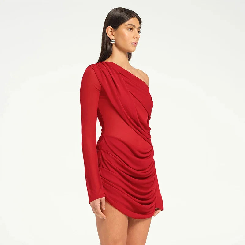 Orvanna Mesh One-Shoulder Mini