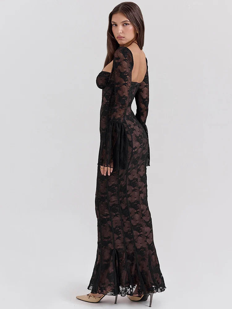 Elegant lace maxi dress- Rome