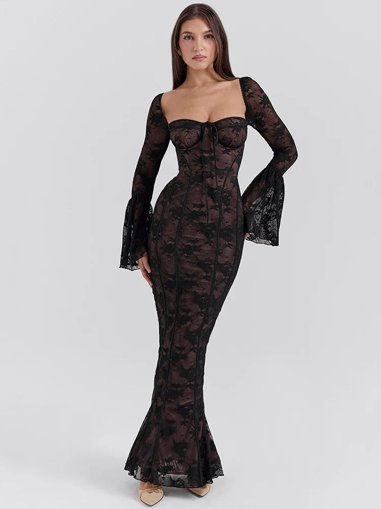 Elegant lace maxi dress- Rome