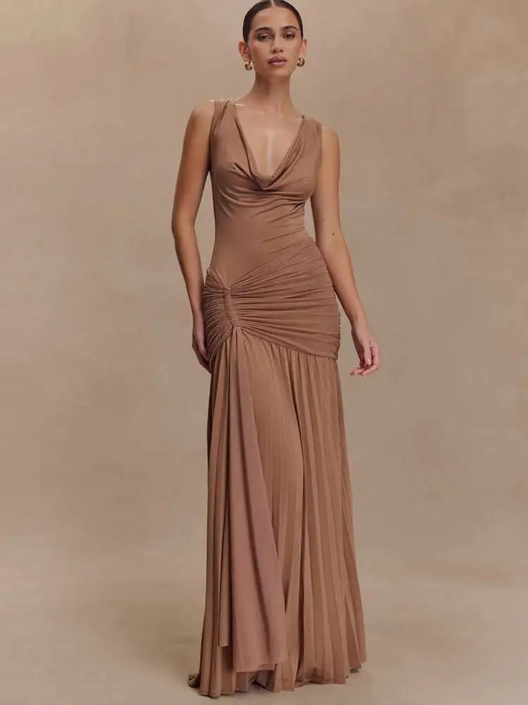 Orvanna Ruched Ribbon Maxi