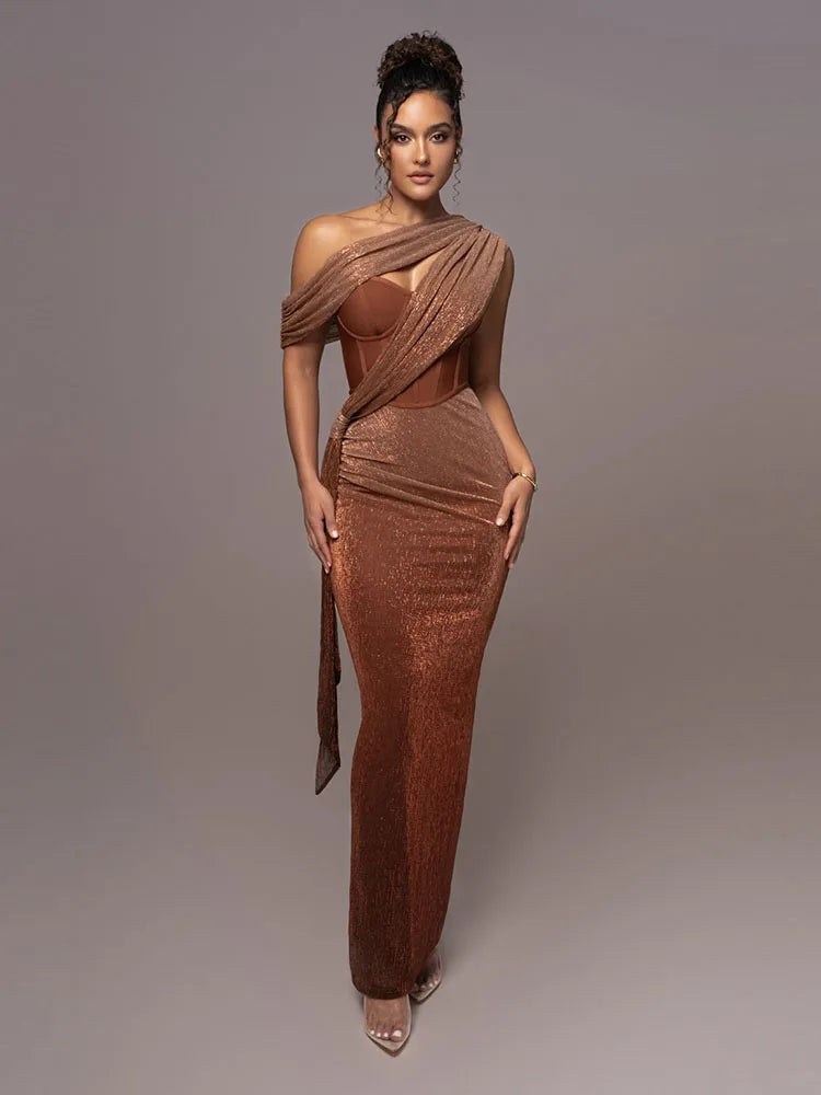 Serenique Glitter Corset Gown