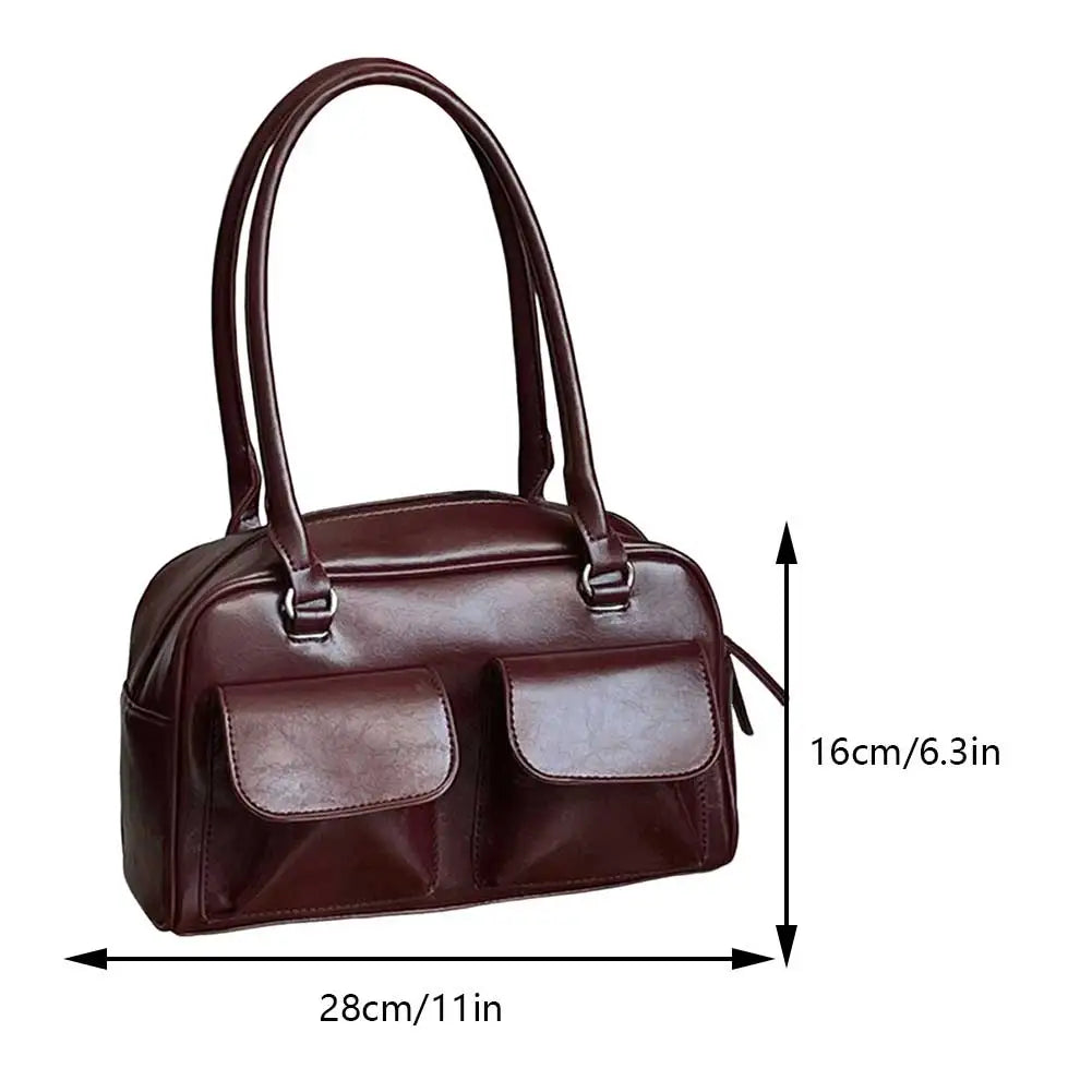 Retro PU Shoulder Satchel Bag- Casey