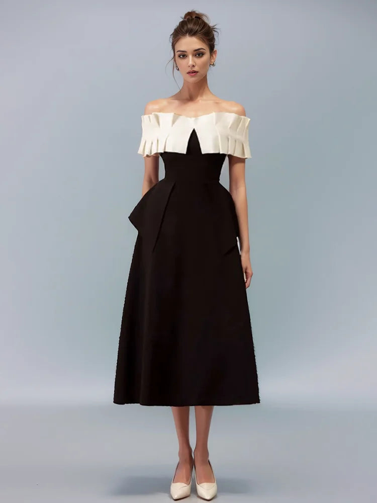 Lorena Contrast Patchwork Midi