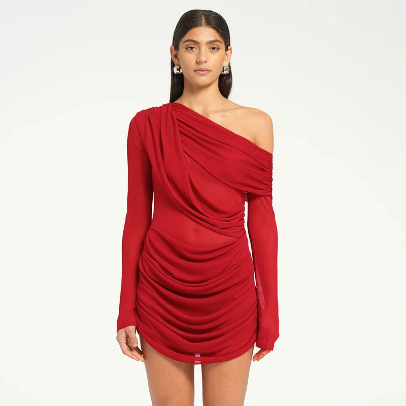 Orvanna Mesh One-Shoulder Mini