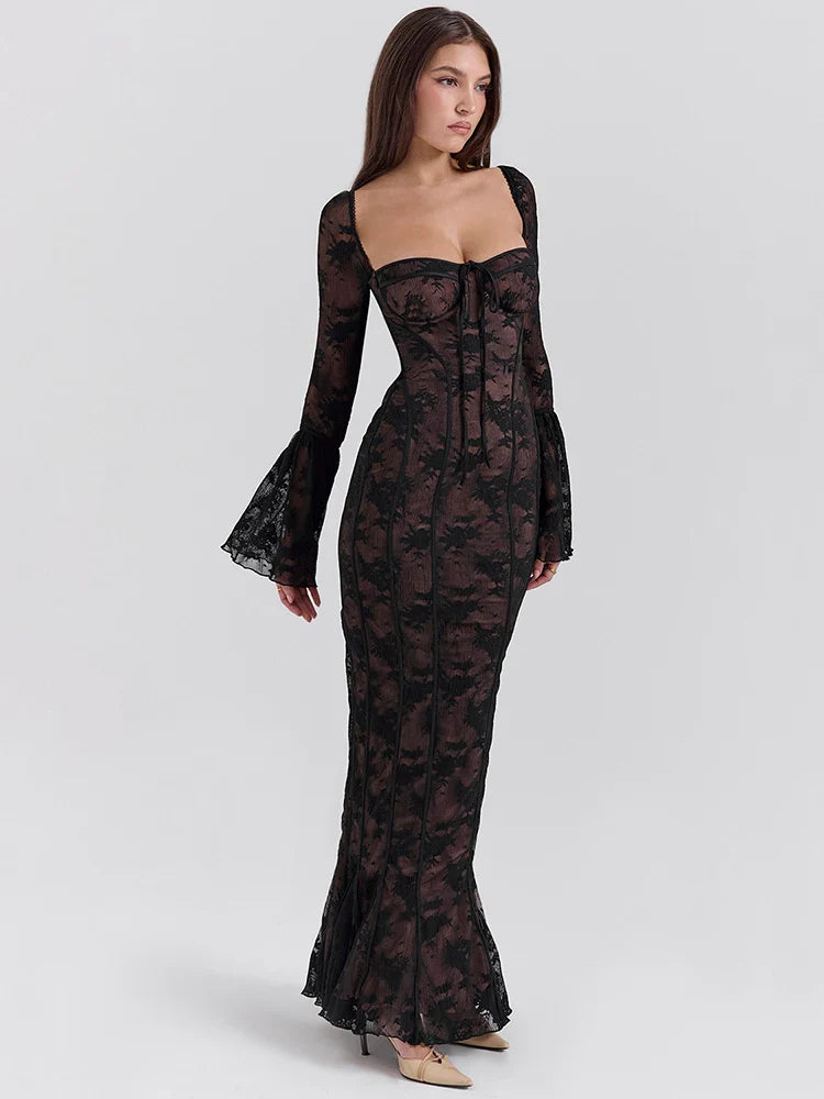 Elegant lace maxi dress- Rome