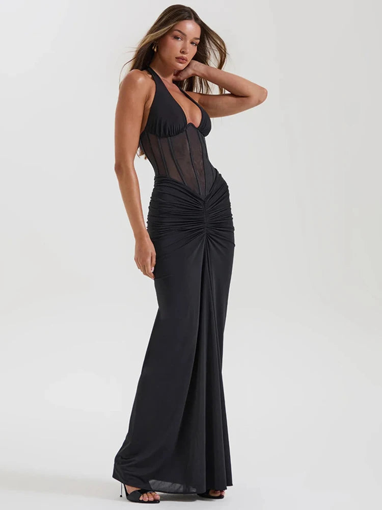 Veyra Patchwork Halter Maxi