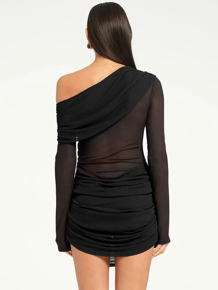 Orvanna Mesh One-Shoulder Mini