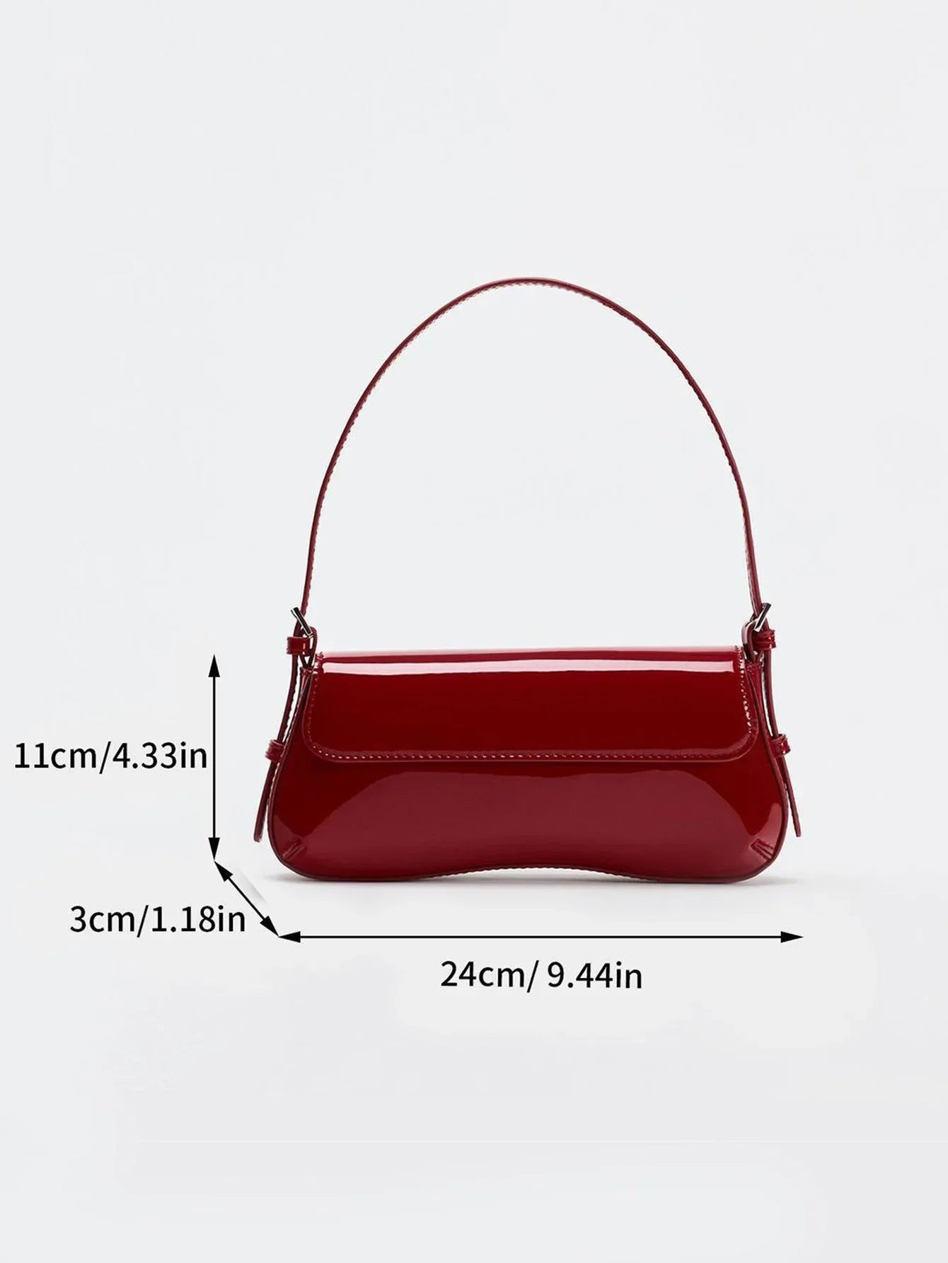 Elegant shiny red bag- Dian