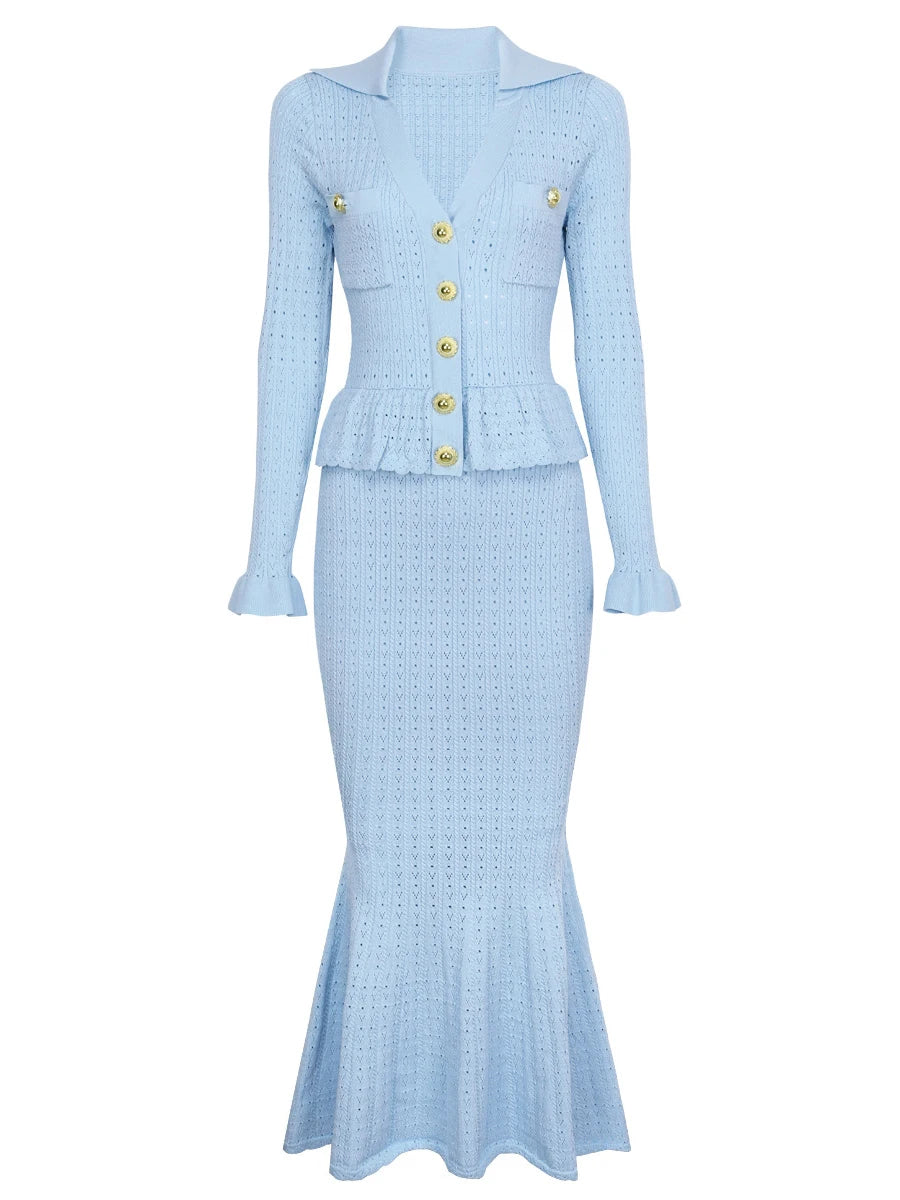 Calvera Knit Ruffle Dress