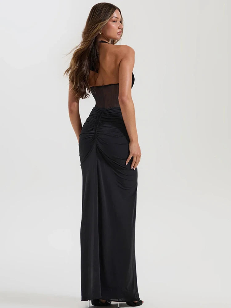 Veyra Patchwork Halter Maxi