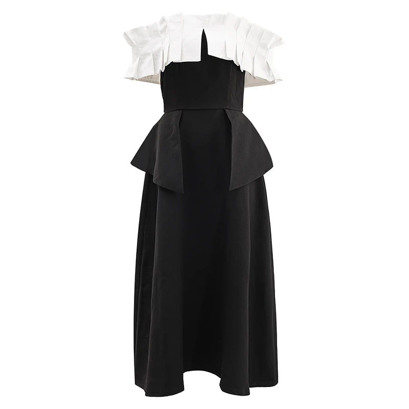 Lorena Contrast Patchwork Midi