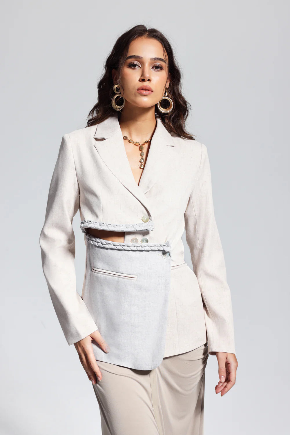 Eloria Spliced Apricot Blazer