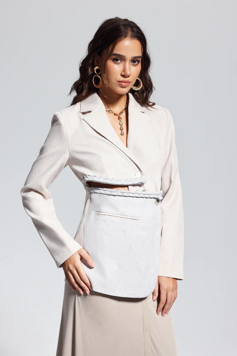 Eloria Spliced Apricot Blazer