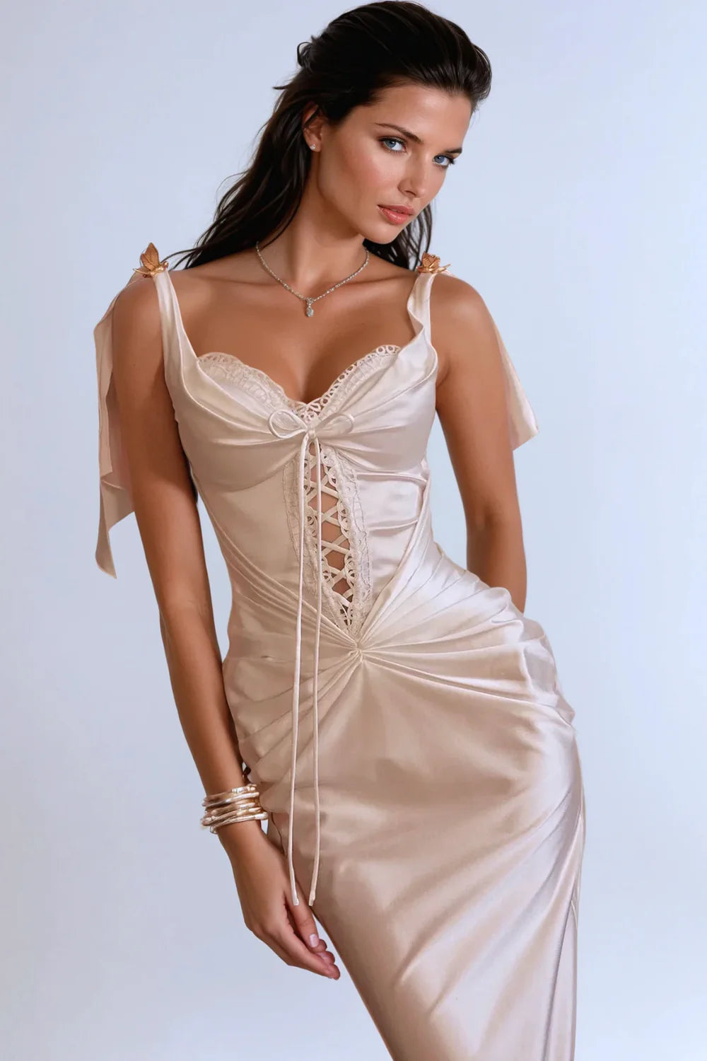 Aurelia Roman Satin Gown