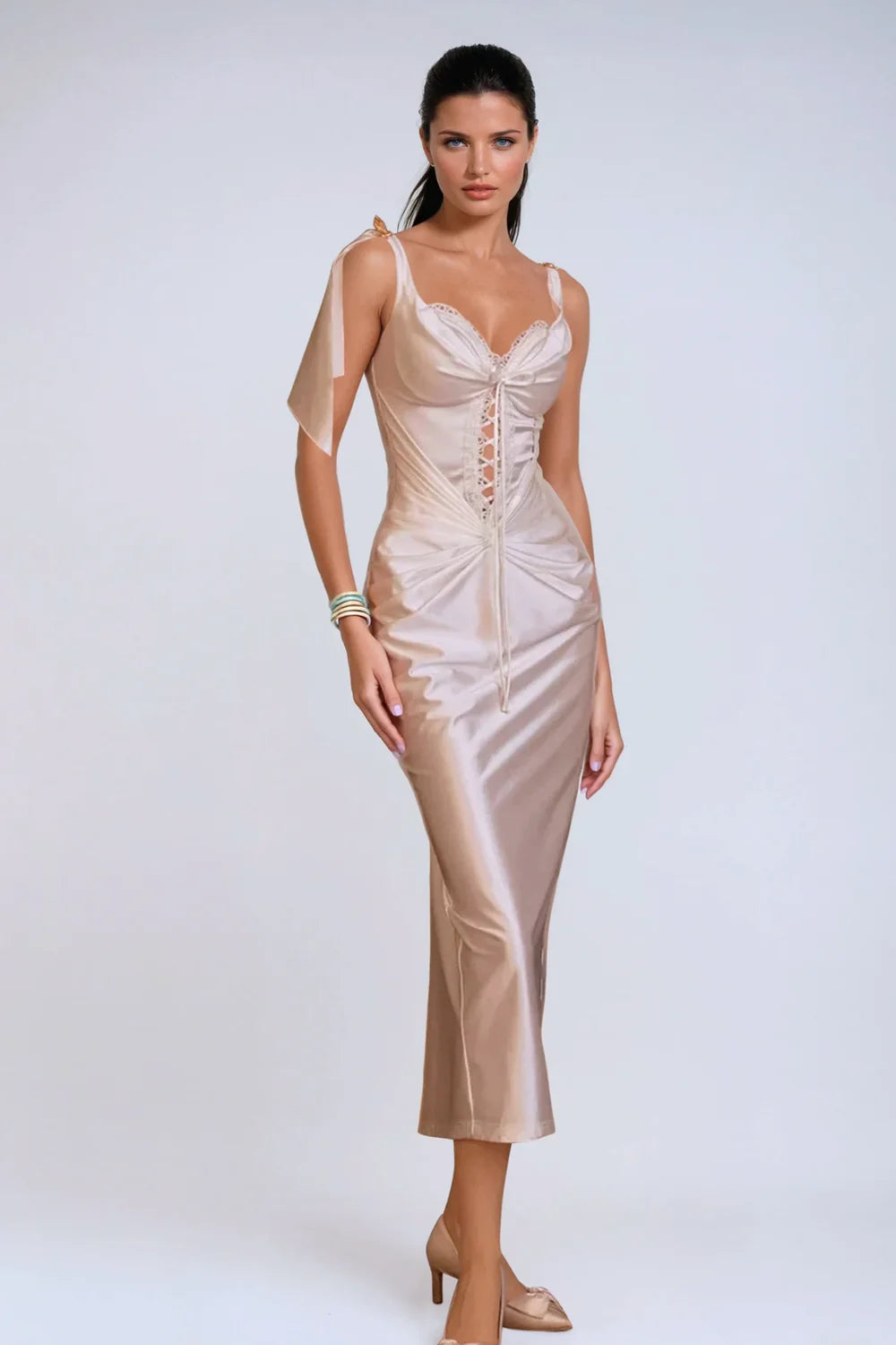Aurelia Roman Satin Gown